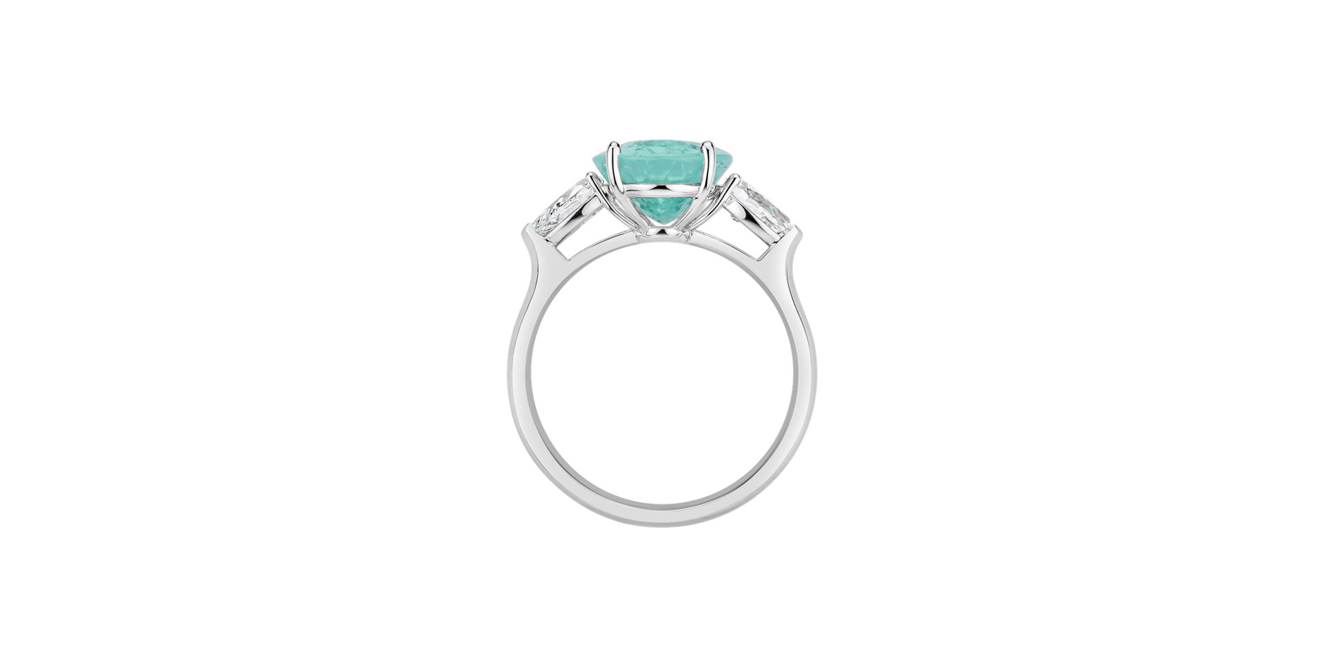 Diamond ring with Paraiba Fiona