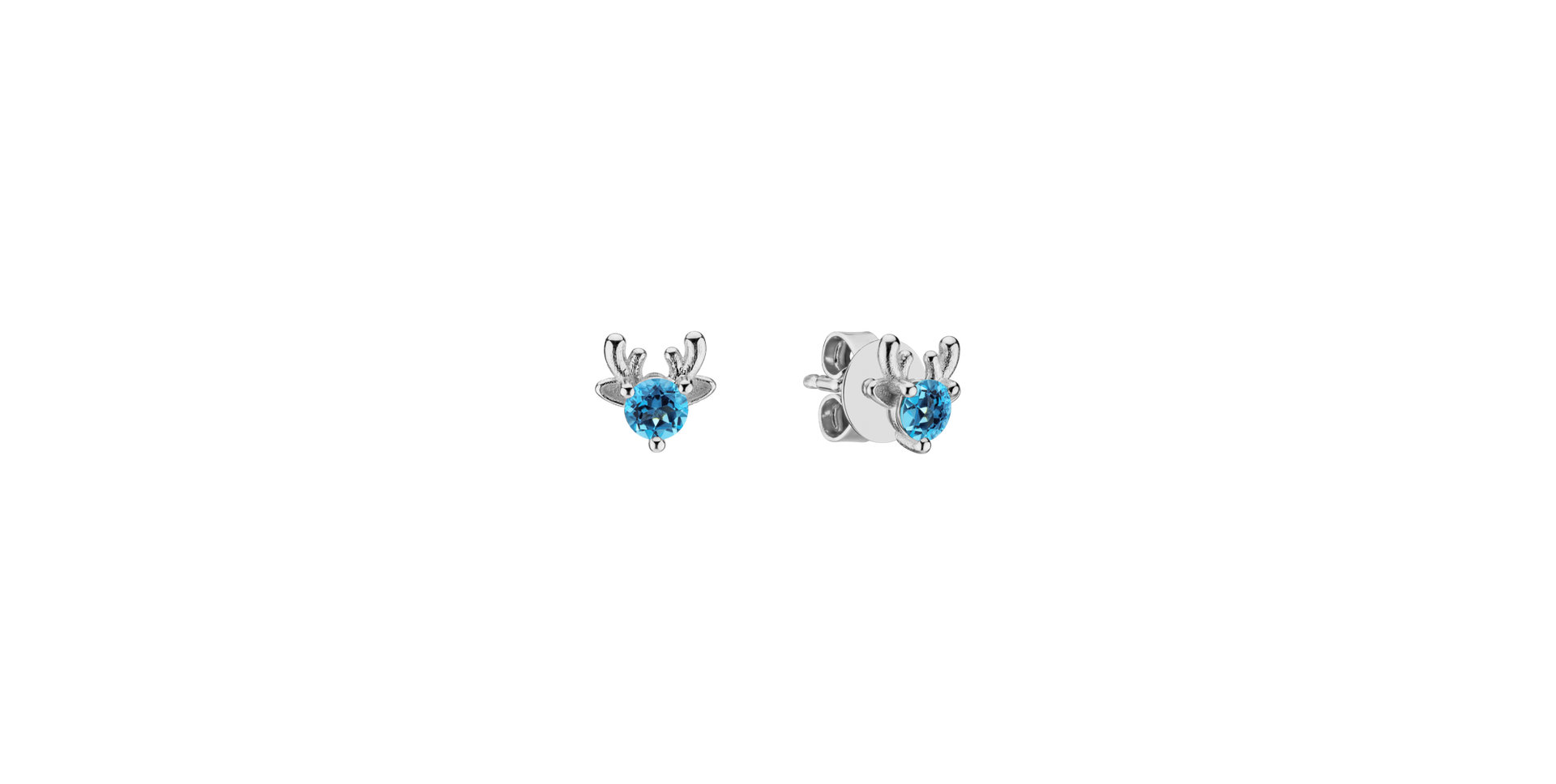 Earrings with Topaz Swiss The Deer