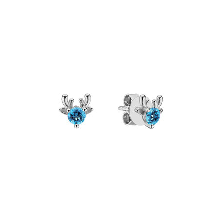 Earrings with Topaz Swiss The Deer