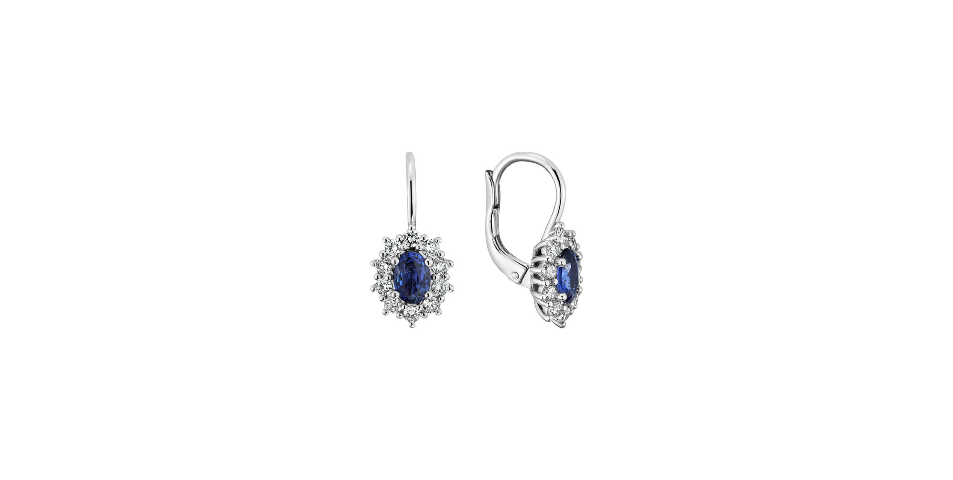 14ct white gold diamond earrings with Sapphire Moon Witchery