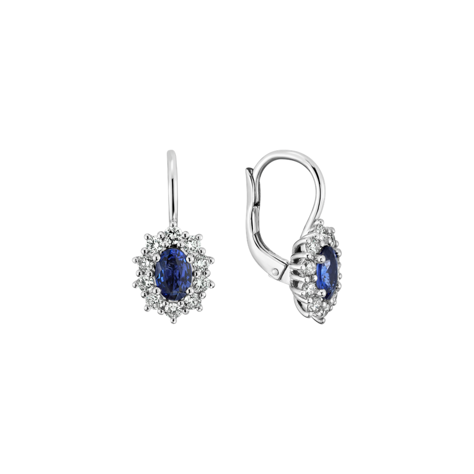 14ct white gold diamond earrings with Sapphire Moon Witchery