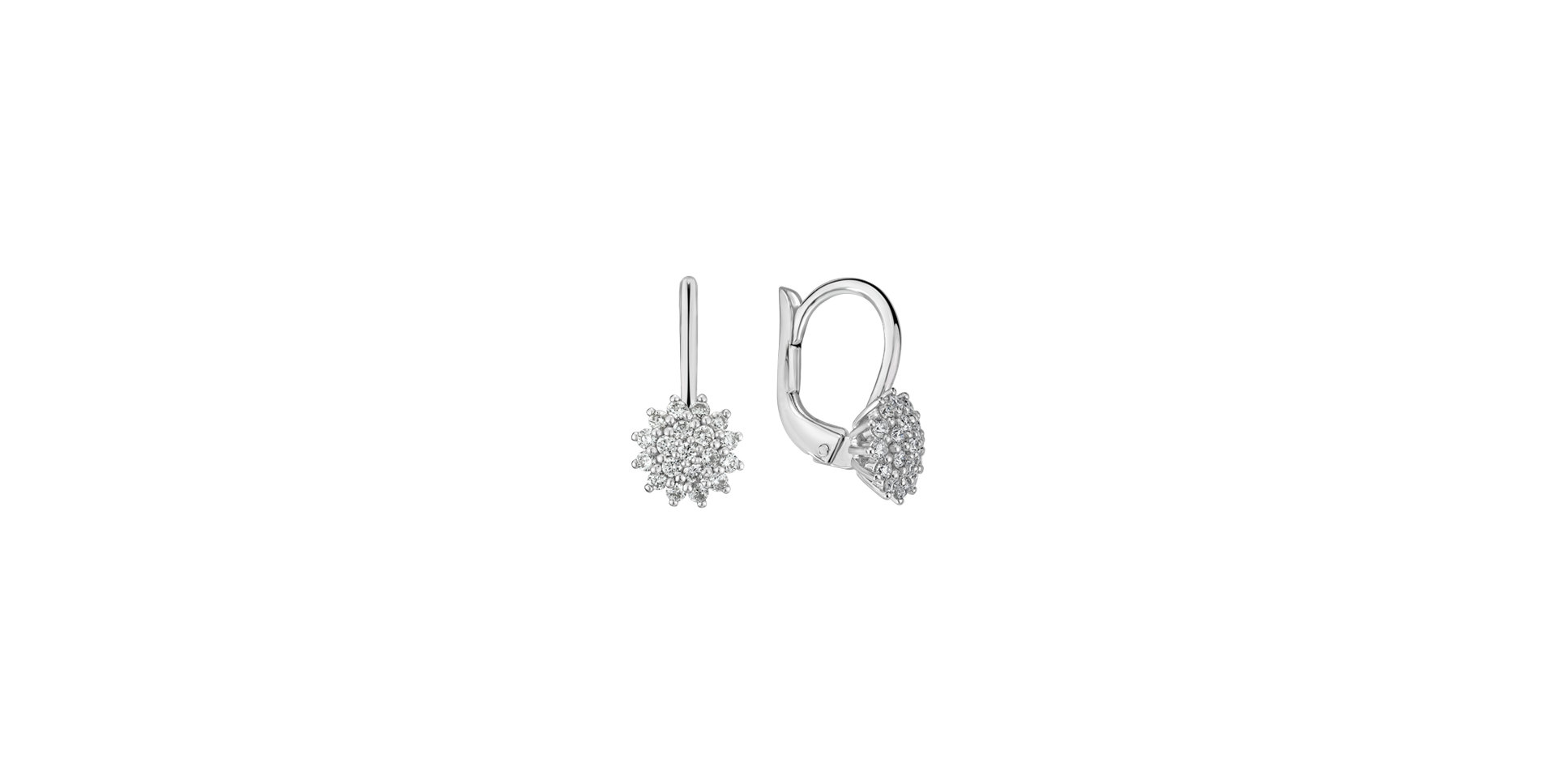 14ct white gold diamond earrings Delicate Star