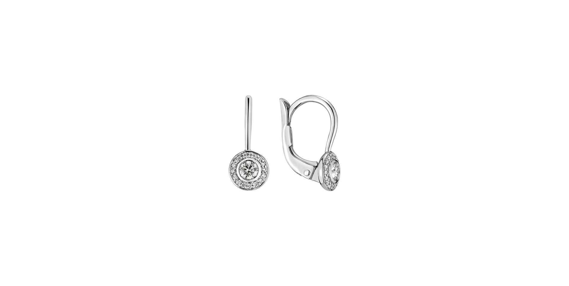 14ct white gold diamond earrings Aloze