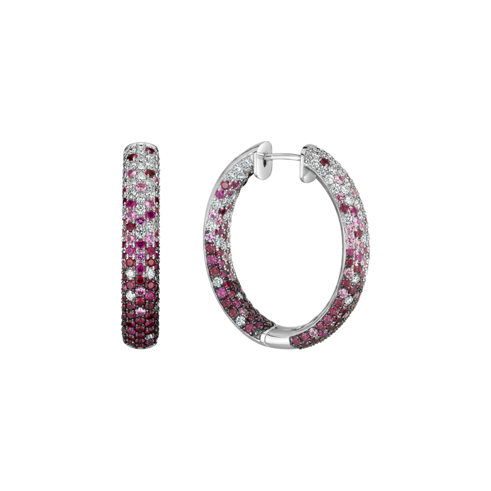 14ct white and black gold diamond earrings with Ruby Everything you Want