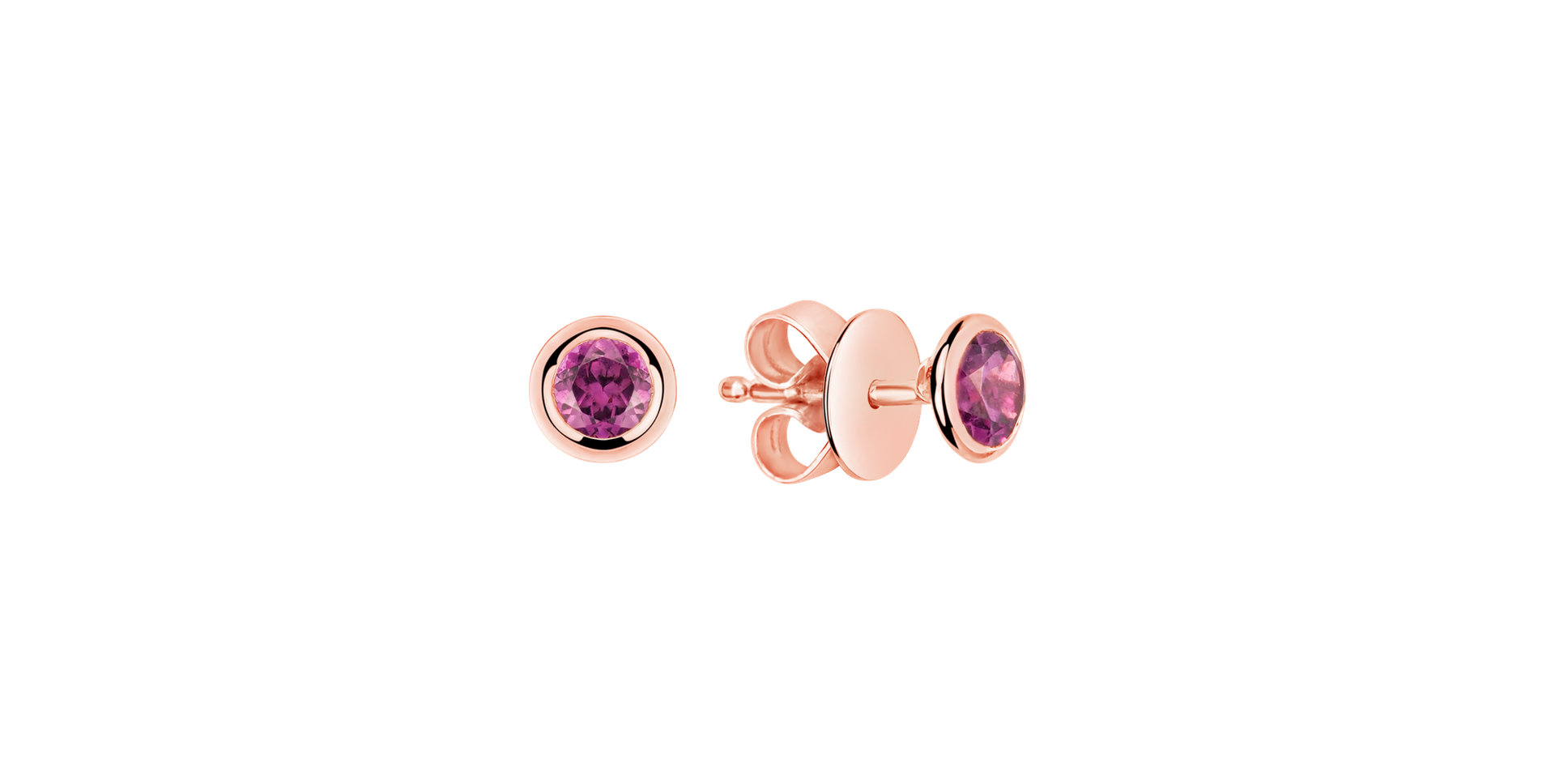 Earrings with Rhodolite Shiny Dots