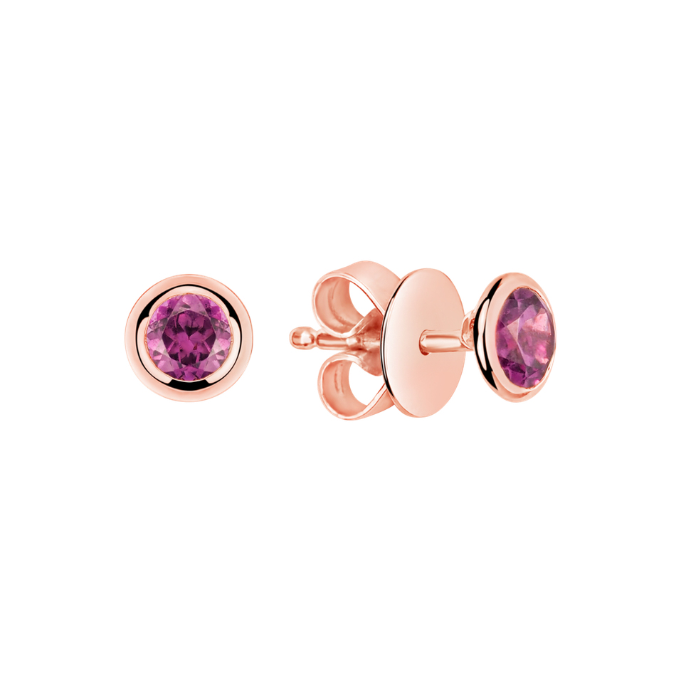 Earrings with Rhodolite Shiny Dots