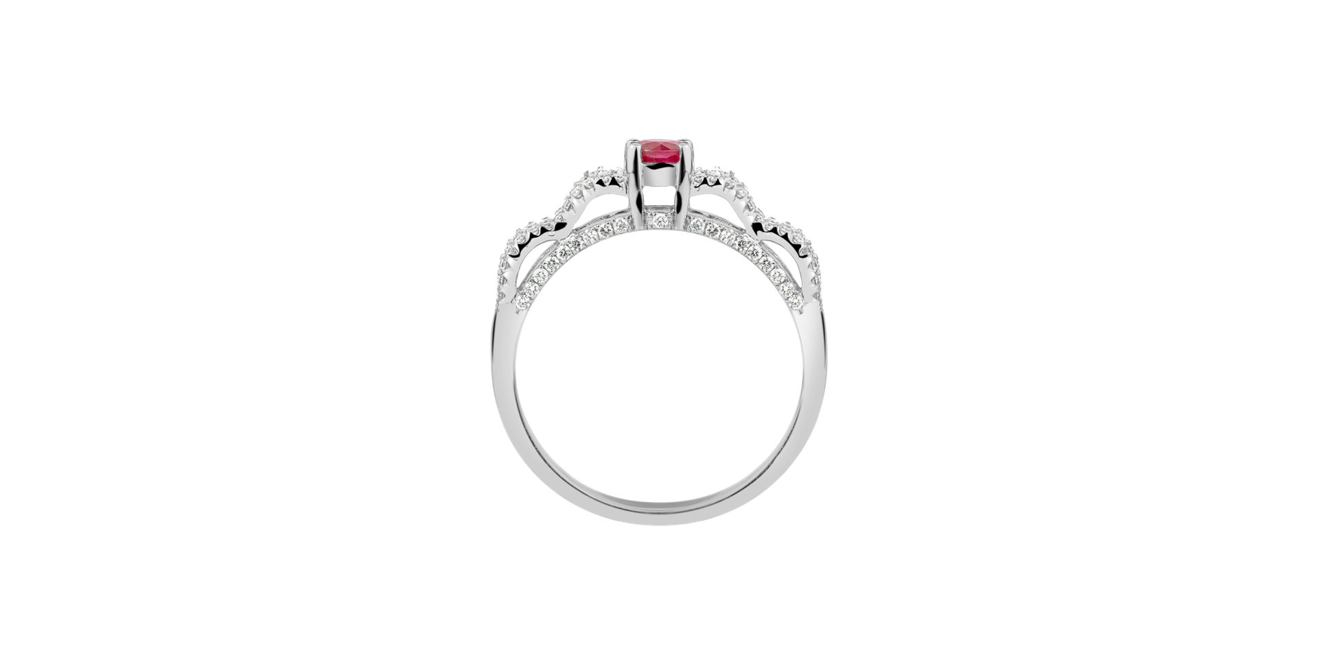 Diamond ring with Ruby Blazing Heart