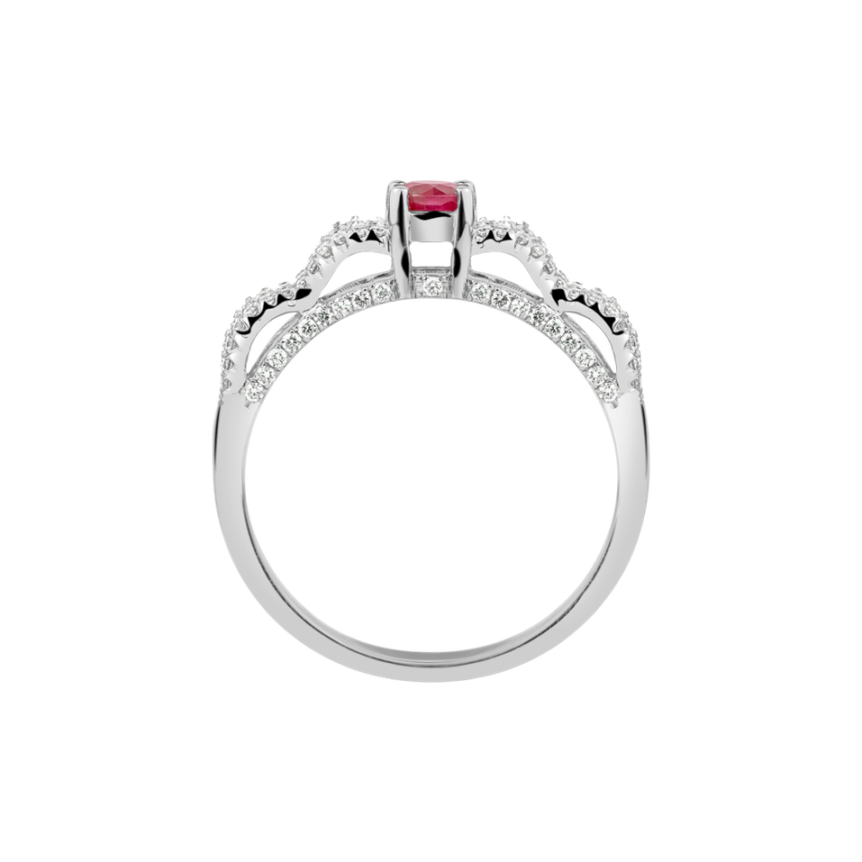 Diamond ring with Ruby Blazing Heart