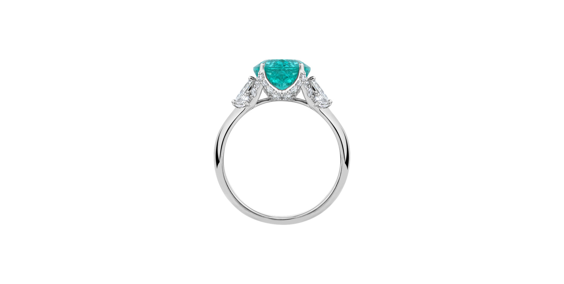 Diamond ring with Paraiba Royal Sky