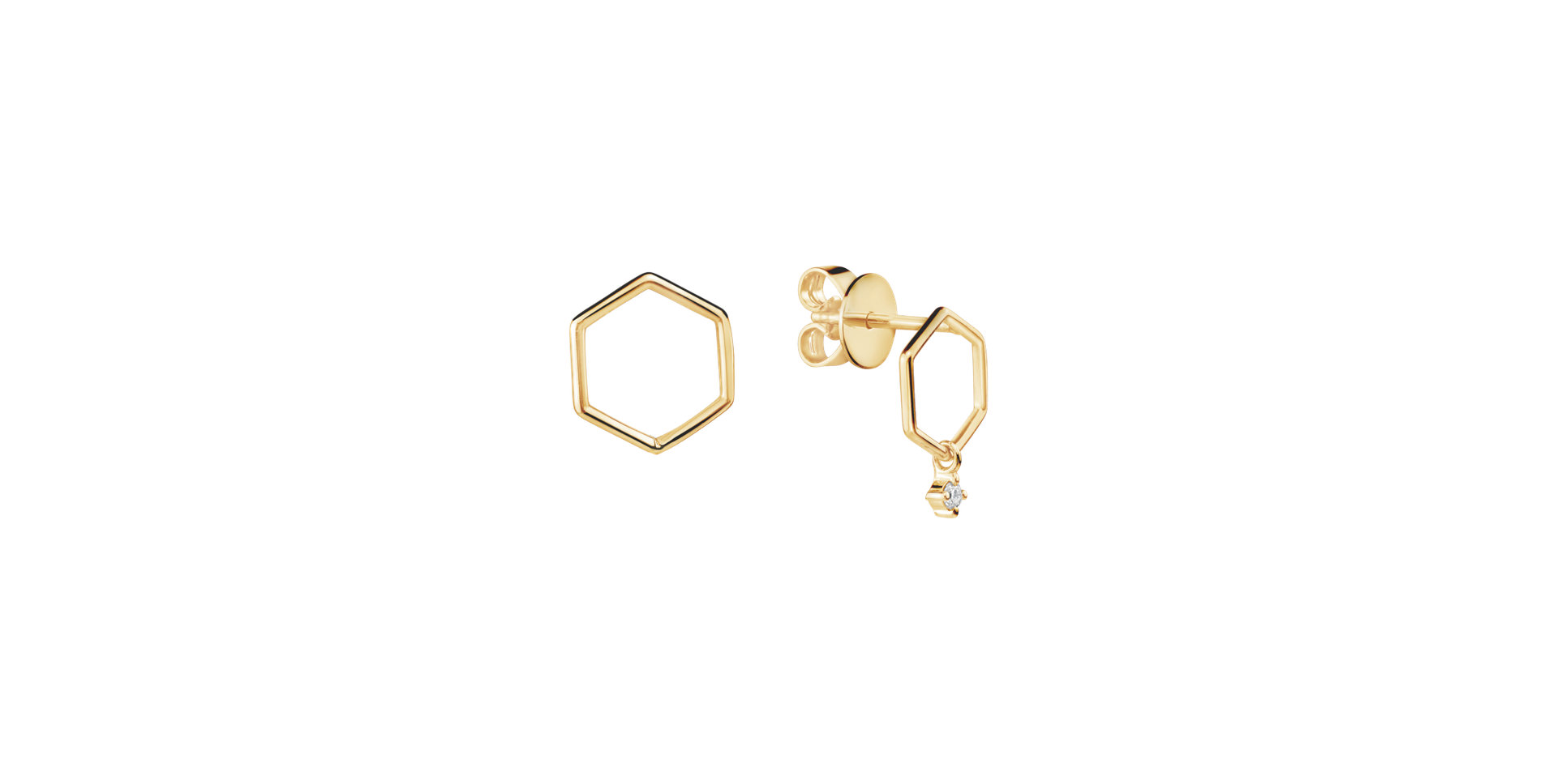 Diamond earrings Hexapolygon