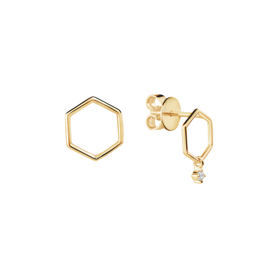 Diamond earrings Hexapolygon