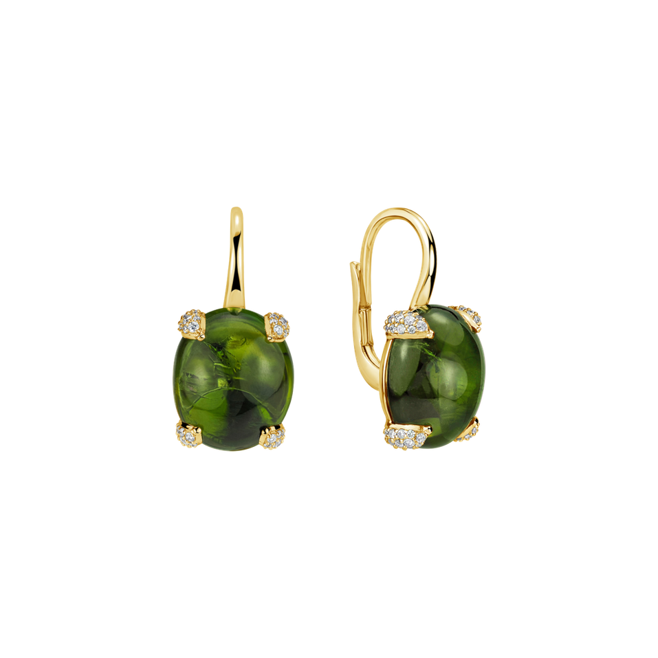 Diamond earrings with Tourmaline Claire