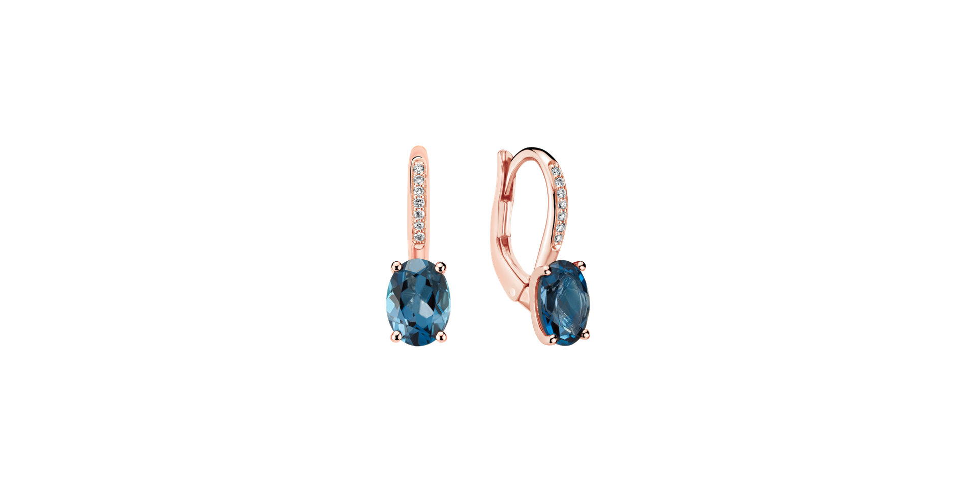 Diamond earrings with Topaz Lucrezia
