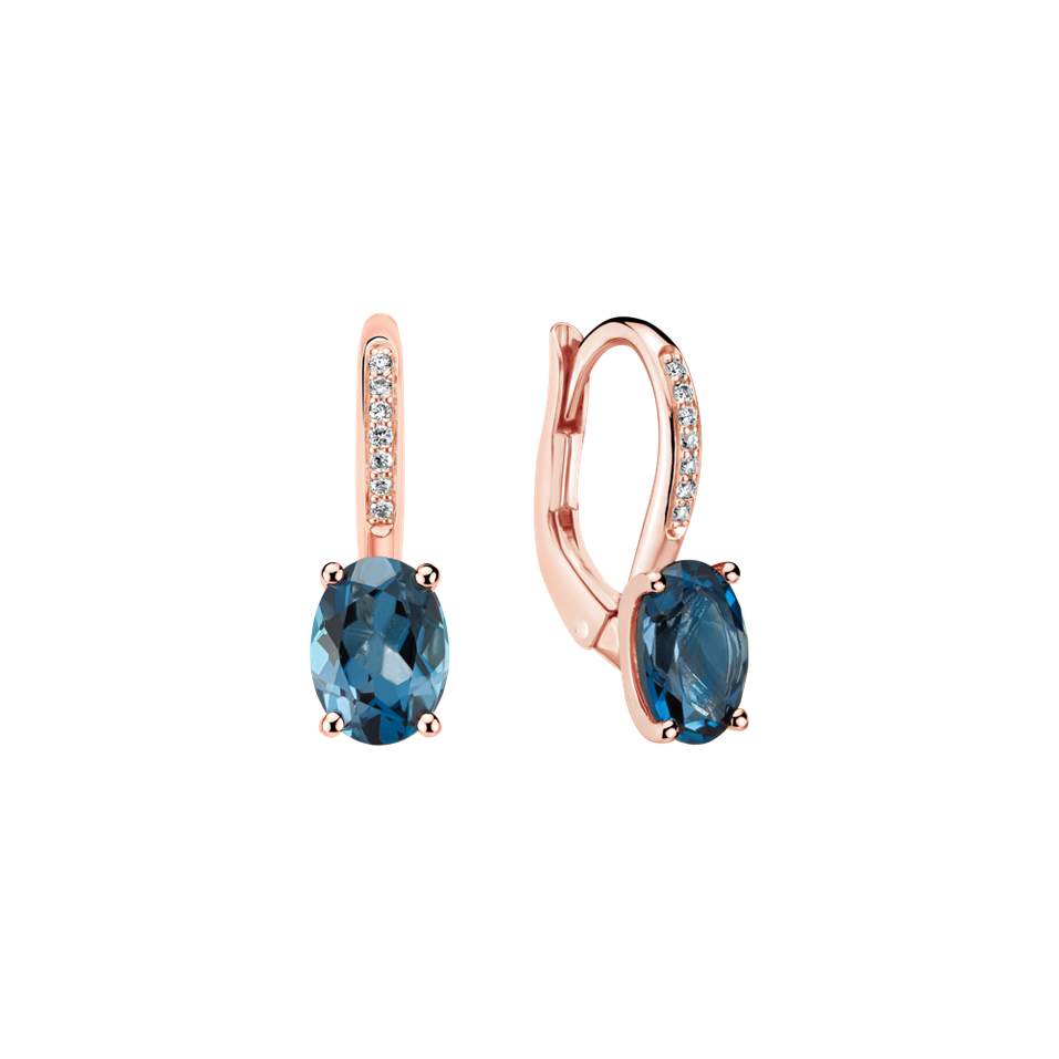 Diamond earrings with Topaz Lucrezia