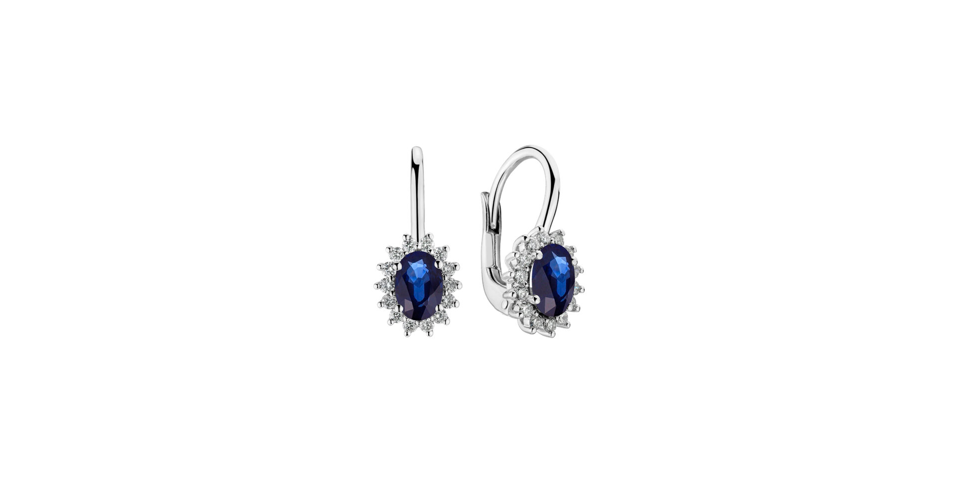 Diamond earrings with Sapphire Princess Sparkle