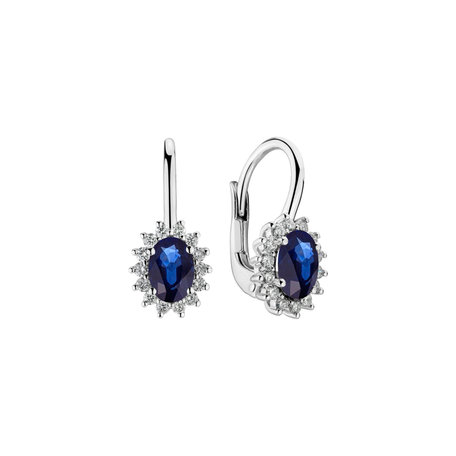 Diamond earrings with Sapphire Princess Sparkle
