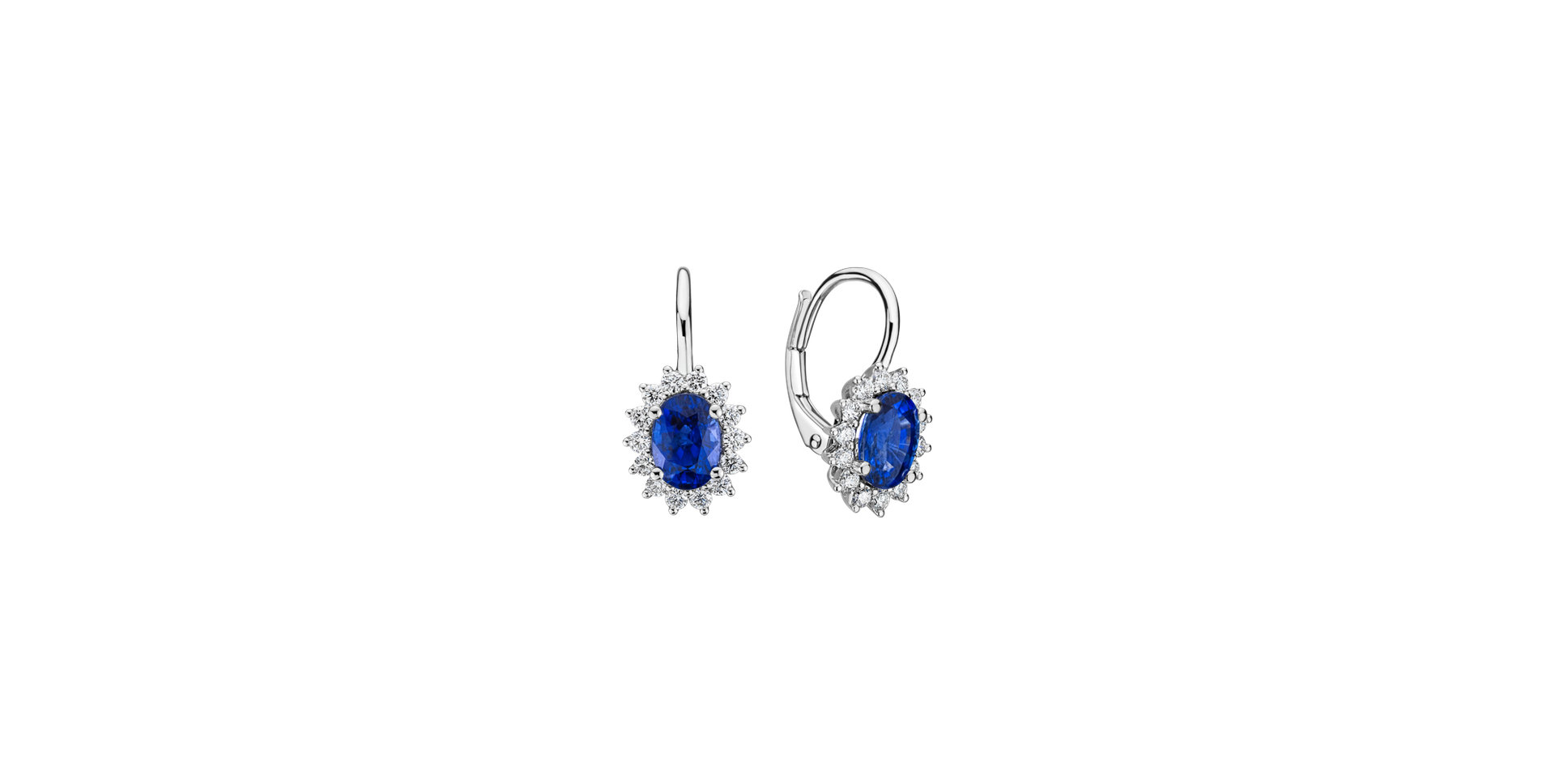 Diamond earrings with Sapphire Princess Sparkle