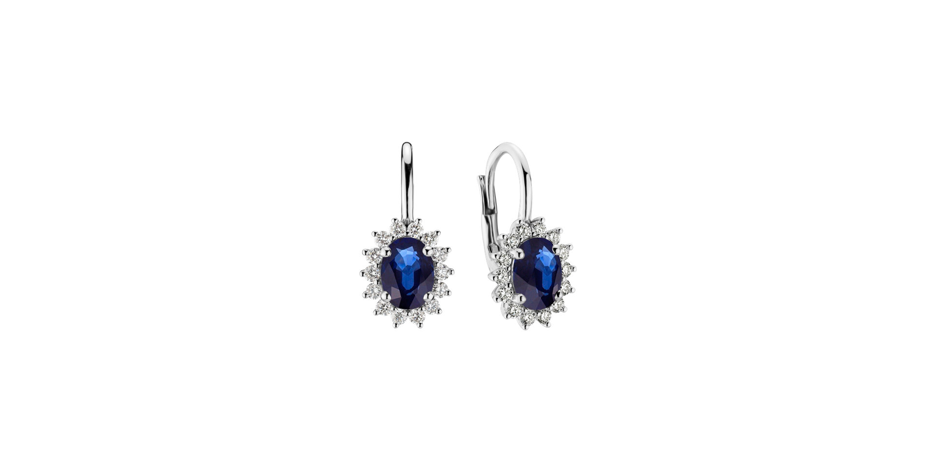 Diamond earrings with Sapphire Princess Spark