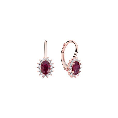 Diamond earrings with Ruby Princess Sparkle