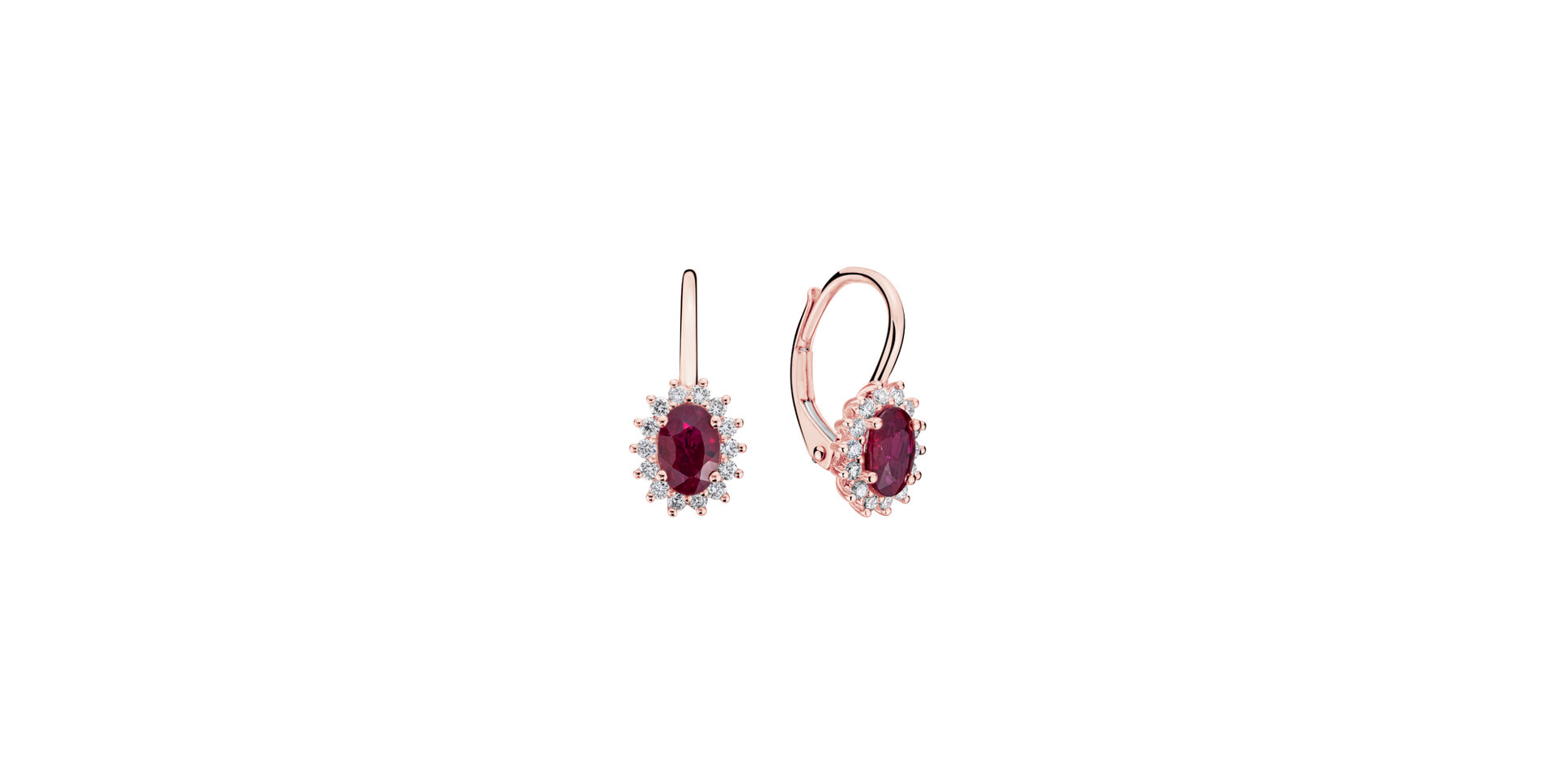 Diamond earrings with Ruby Princess
