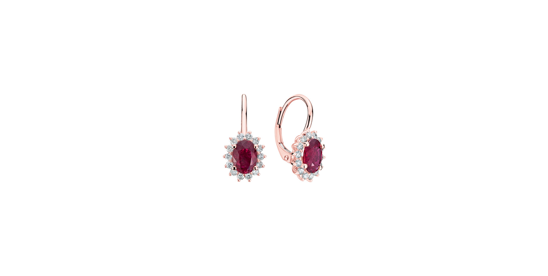 Diamond earrings with Ruby Princess Sparkle