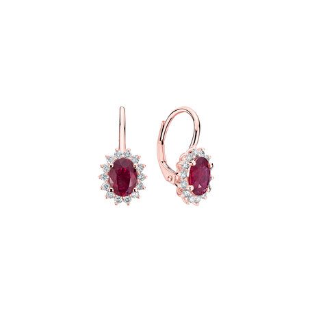 Diamond earrings with Ruby Princess Sparkle