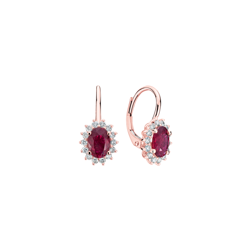 Diamond earrings with Ruby Princess