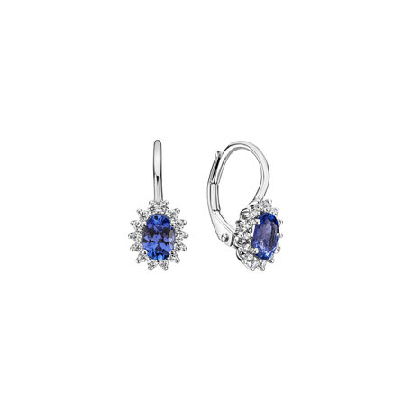 Diamond earrings with Tanzanite Princess Sparkle
