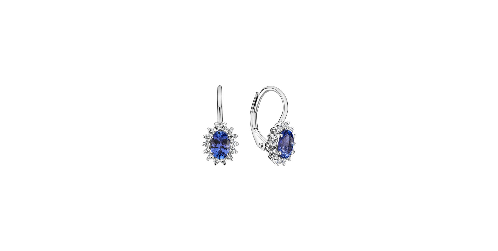 Diamond earrings with Tanzanite Princess