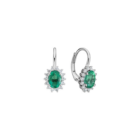 Diamond earrings with Emerald Princess Sparkle
