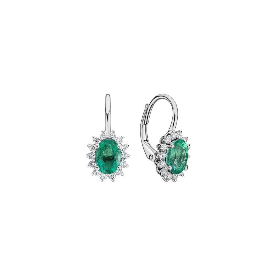 Diamond earrings with Emerald Princess Sparkle