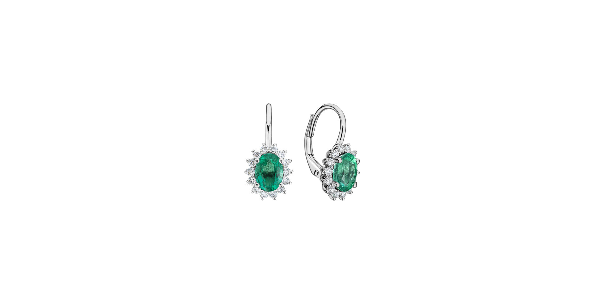 Diamond earrings with Emerald Princess