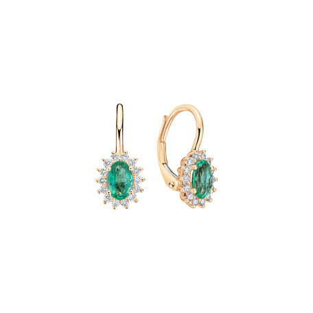 Diamond earrings with Emerald Princess Sparkle