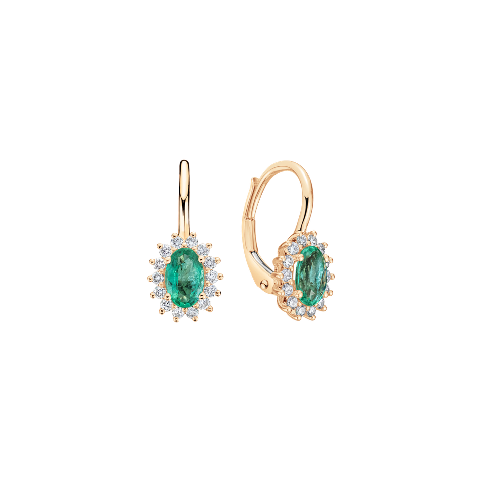 Diamond earrings with Emerald Princess Sparkle