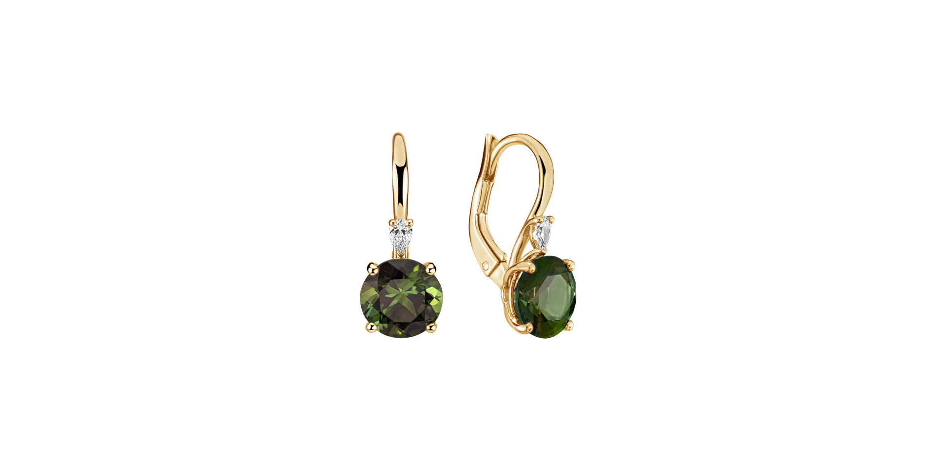 Diamond earrings with Tourmaline Noctir