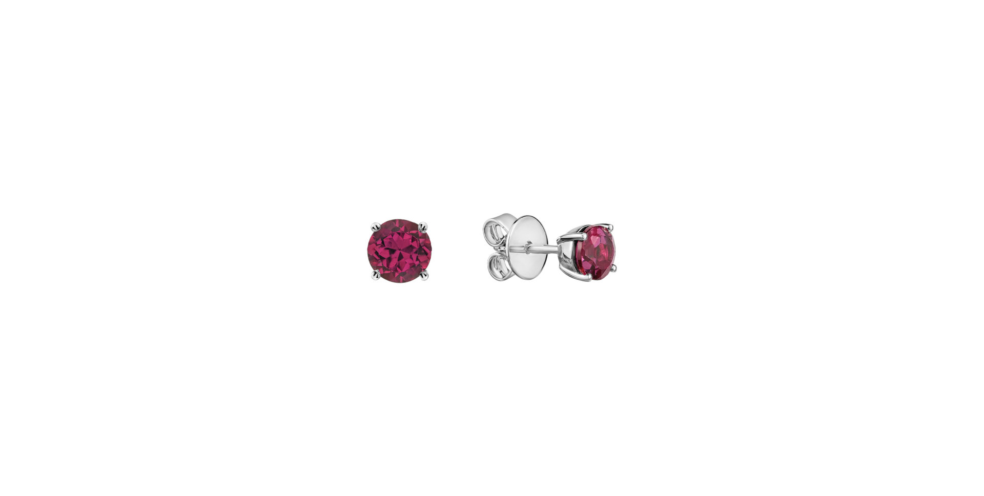 Earrings with Rhodolite Orbs