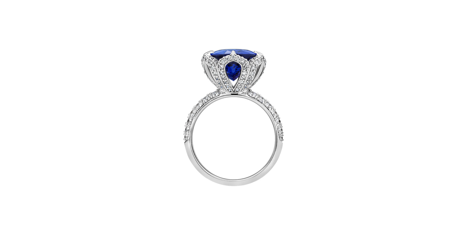 Diamond ring with Tanzanite Midnight Wave