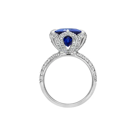 Diamond ring with Tanzanite Midnight Wave