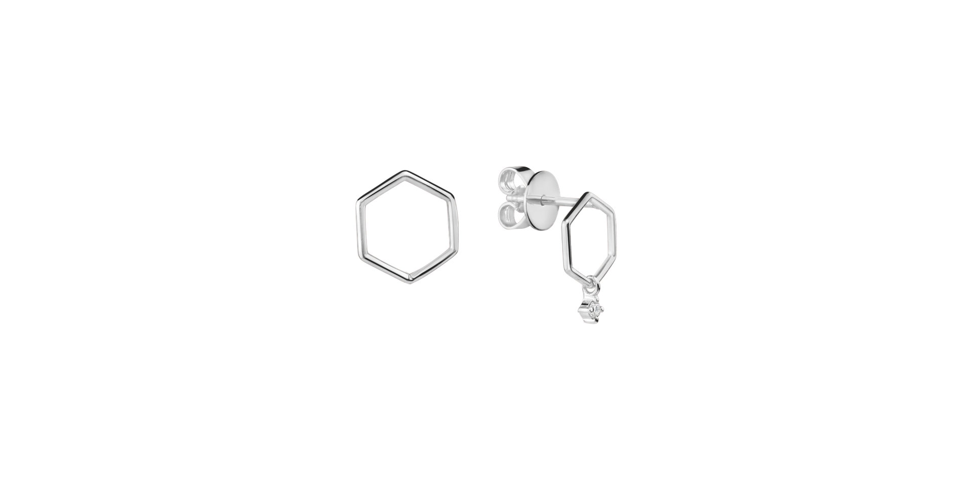 Diamond earrings Hexapolygon