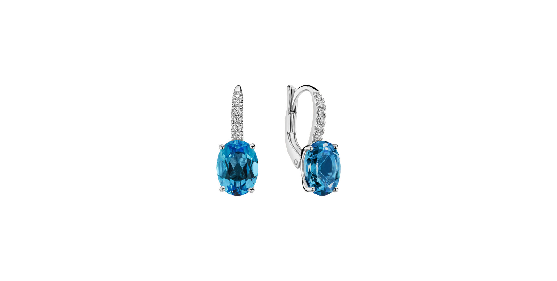 Diamond earrings with
 Topaz Iris Elegance