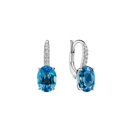 Diamond earrings with
 Topaz Iris Elegance