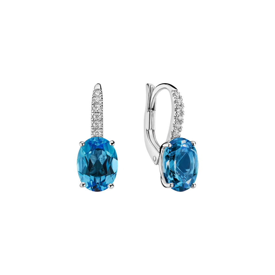 Diamond earrings with
 Topaz Iris Elegance