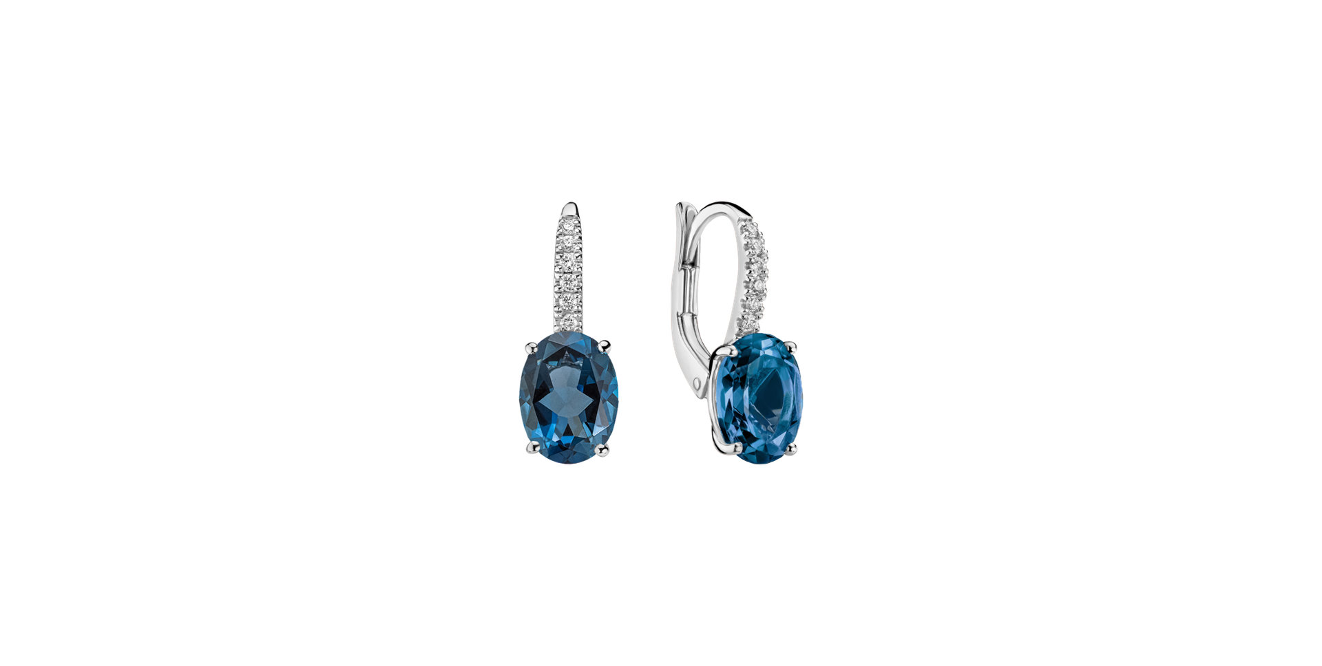 Diamond earrings with Topaz Iris Elegance