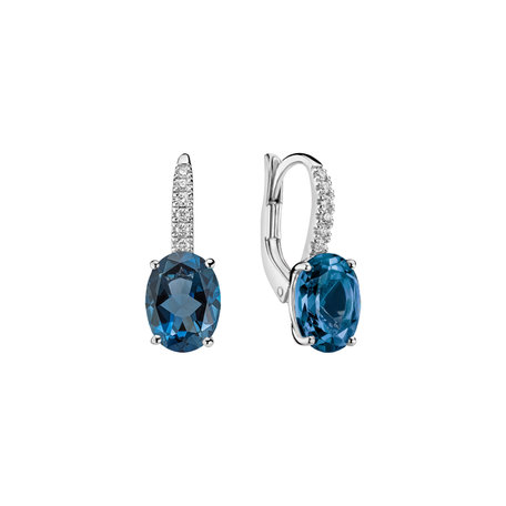 Diamond earrings with Topaz Iris Elegance