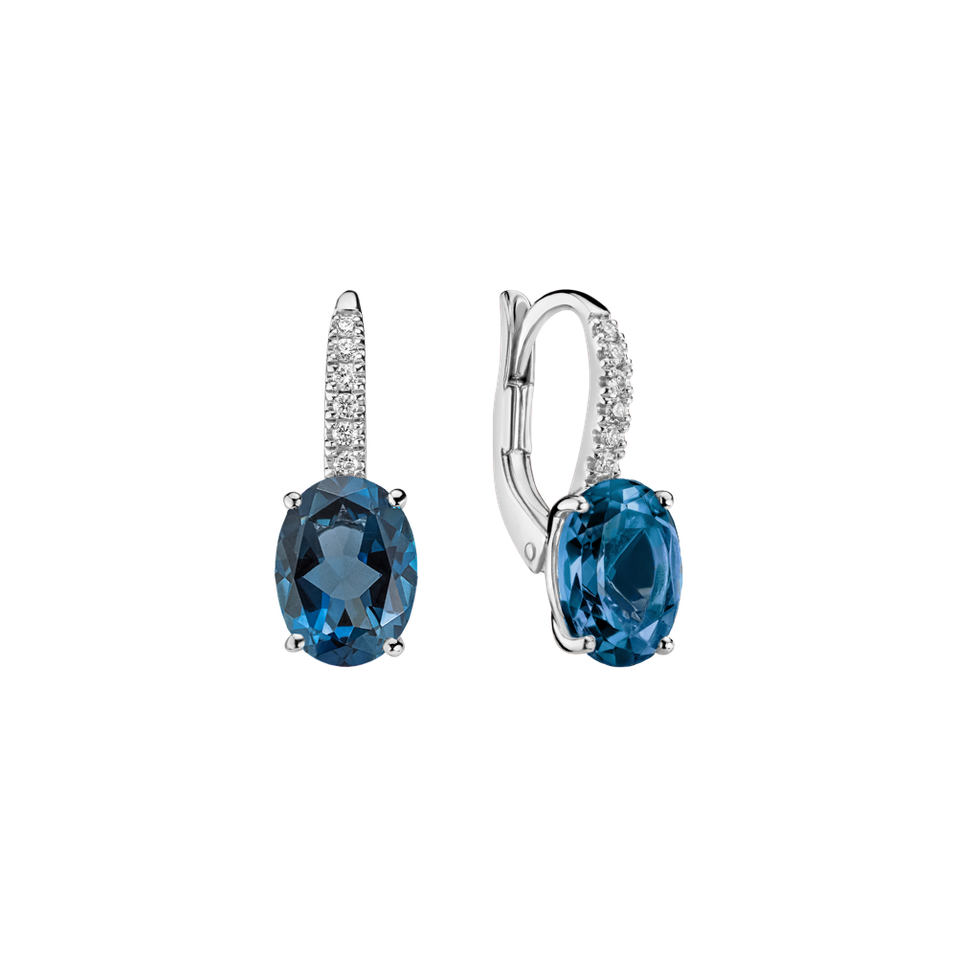 Diamond earrings with Topaz Iris Elegance