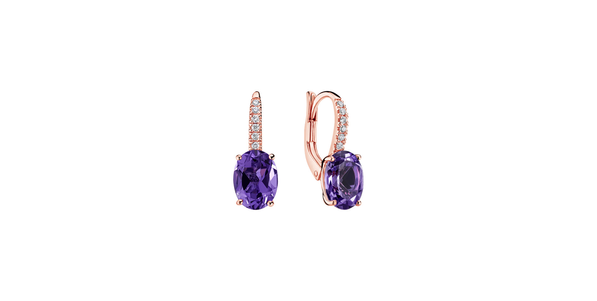 Diamond earrings with Amethyst Iris Elegance