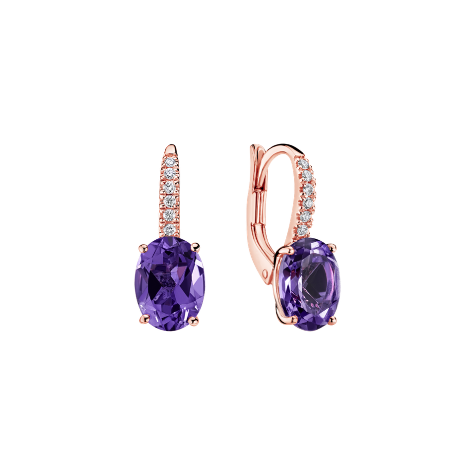 Diamond earrings with Amethyst Iris Elegance