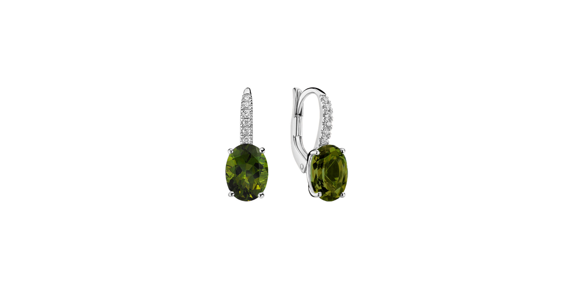 Diamond earrings with
 Tourmaline Iris Elegance