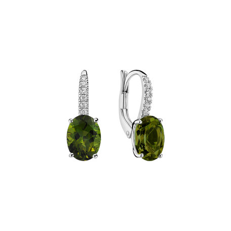 Diamond earrings with
 Tourmaline Iris Elegance