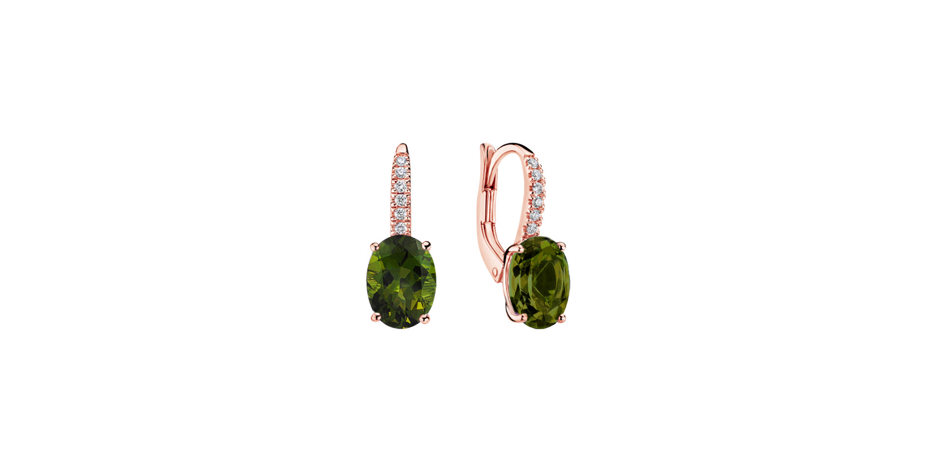 Diamond earrings with Tourmaline Iris Elegance